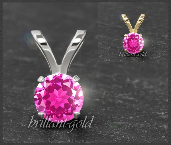 Anhänger 585 Gold pinker Topas 4,5,6,7mm